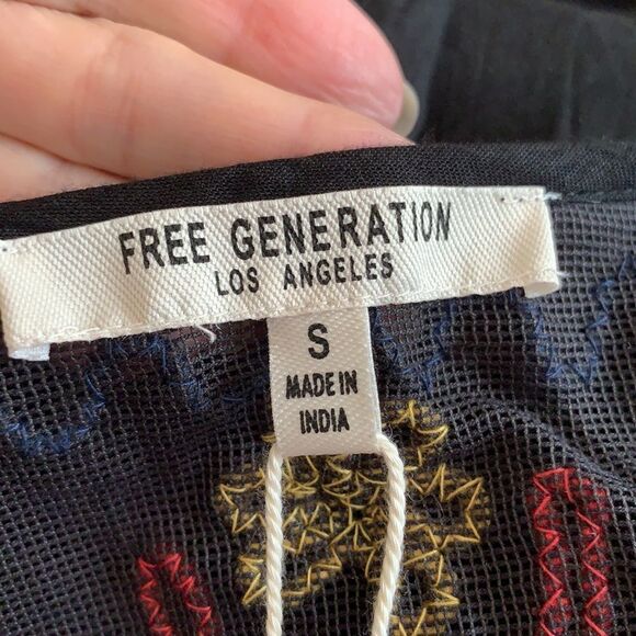 NWT Free Generation black boho blouse - Picture 6 of 9